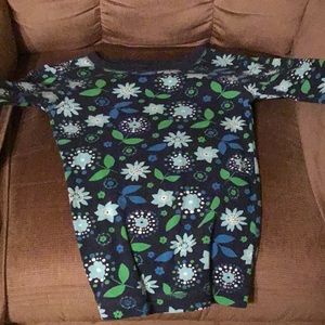 Blue floral long sleeve shirt